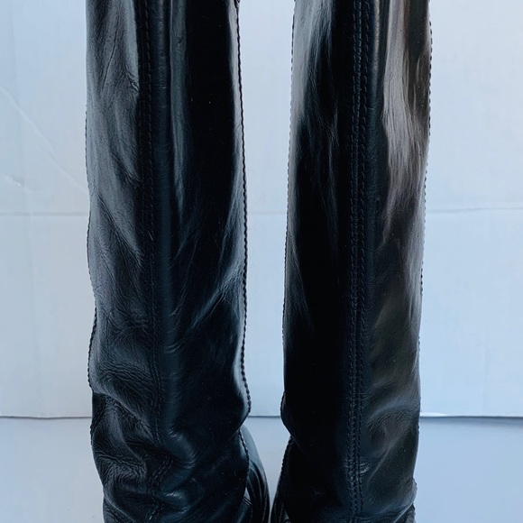 Frye Black Leather Melissa Riding Boots Size 7.5 - Picture 5 of 8